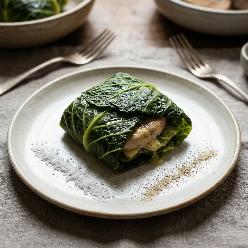 Papillotes de foie gras en vapeur de choux verts