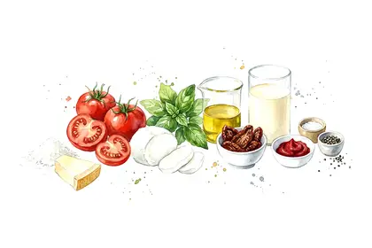 Tomates-Mozza version espuma, croustillant au parmesan