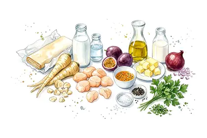 Nems aux légumes oubliés et noix de Saint Jacques rôties