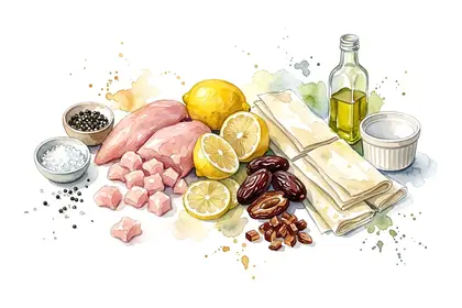 Samossa de volaille au citron confit et dattes Mejhool