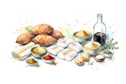 Cabillaud en croûte d'épices et tatin de patate douce