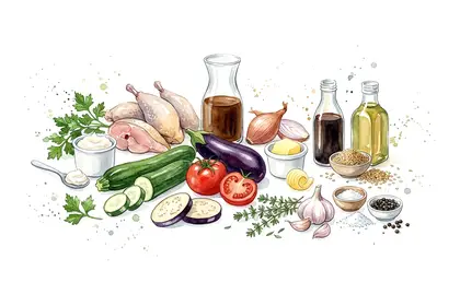 Suprême de pintade caramélisé a la sauce soja, sésame grillé et tatin de légumes de saison