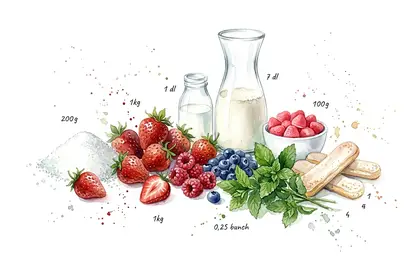 Fruits rouges caramélisés à la menthe, espuma de fraise Tagada