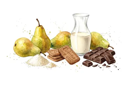 Verrine de poires aux spéculoos et crème légère au chocolat