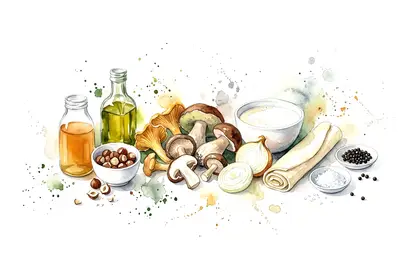 Velouté de Champignons des bois et mouillette croustillante à la noisette
