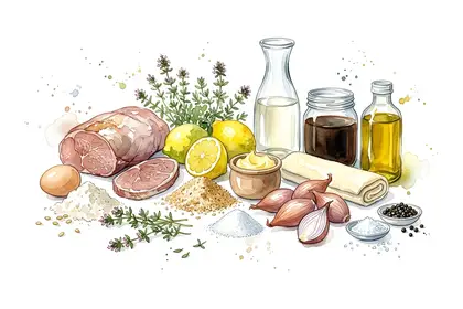 Grenadins de veau à la fleur de thym et au citron, Tatin d'échalotes et jus corsé